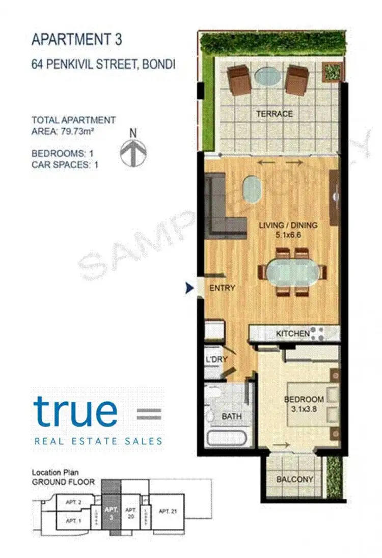 Floorplan of Homely apartment listing, Unit 3/64 PENKIVIL Street, Bondi NSW 2026
