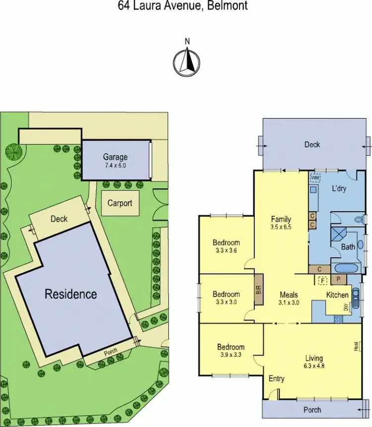Floorplan of Homely house listing, 64 Laura Avenue, Belmont VIC 3216