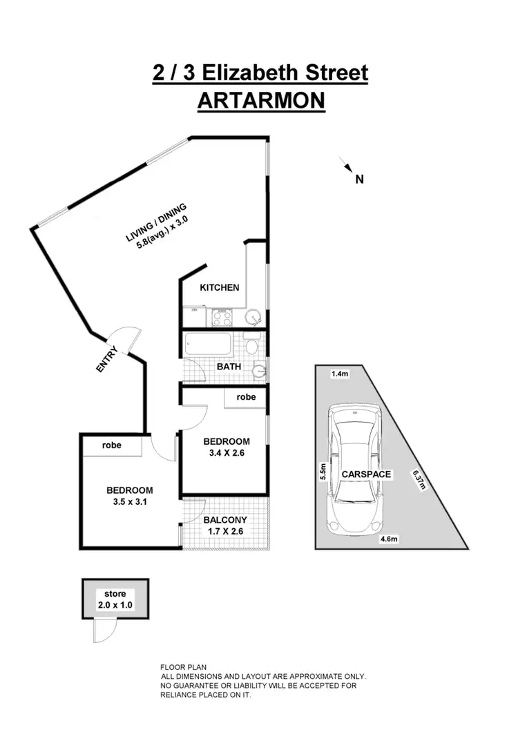 Floorplan of Homely apartment listing, 2/3 Elizabeth Street, Artarmon NSW 2064