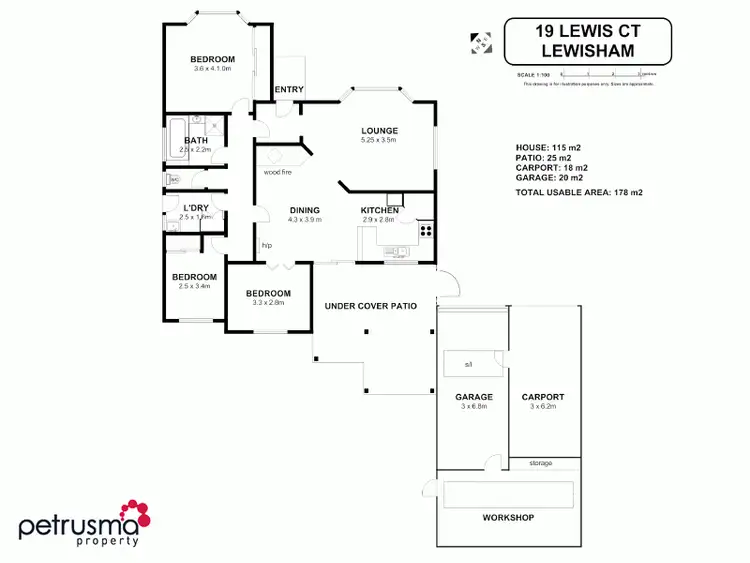 Floorplan of Homely house listing, 19 Lewis Court, Lewisham TAS 7173