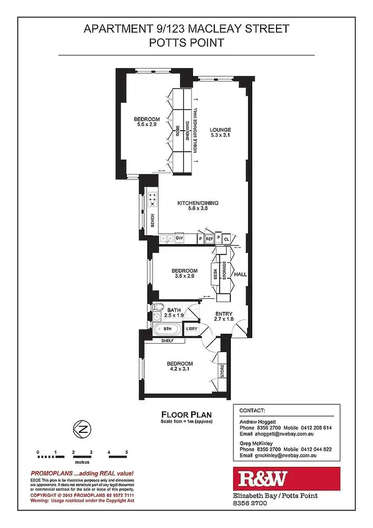Floorplan of Homely apartment listing, 9/123 Macleay Street, Potts Point NSW 2011