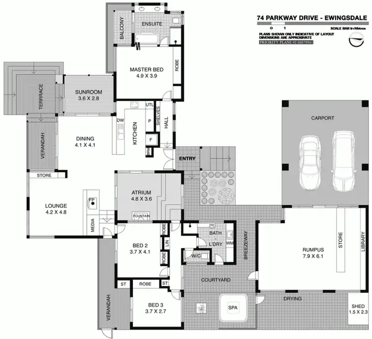 Floorplan of Homely house listing, 74 Parkway Drive, Ewingsdale NSW 2481