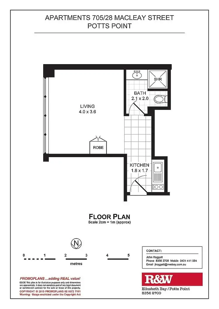 Floorplan of Homely studio listing, 705/28 Macleay Street, Potts Point NSW 2011