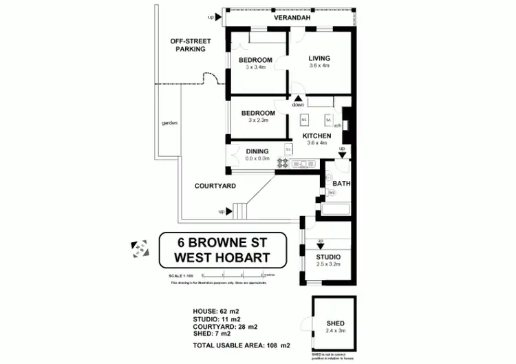 Floorplan of Homely house listing, 6 Browne Street, West Hobart TAS 7000