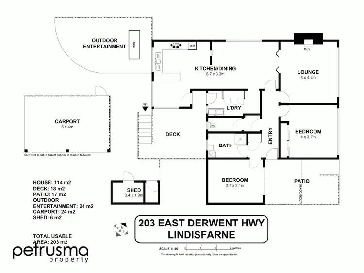 Floorplan of Homely house listing, 203 East Derwent Highway, Lindisfarne TAS 7015