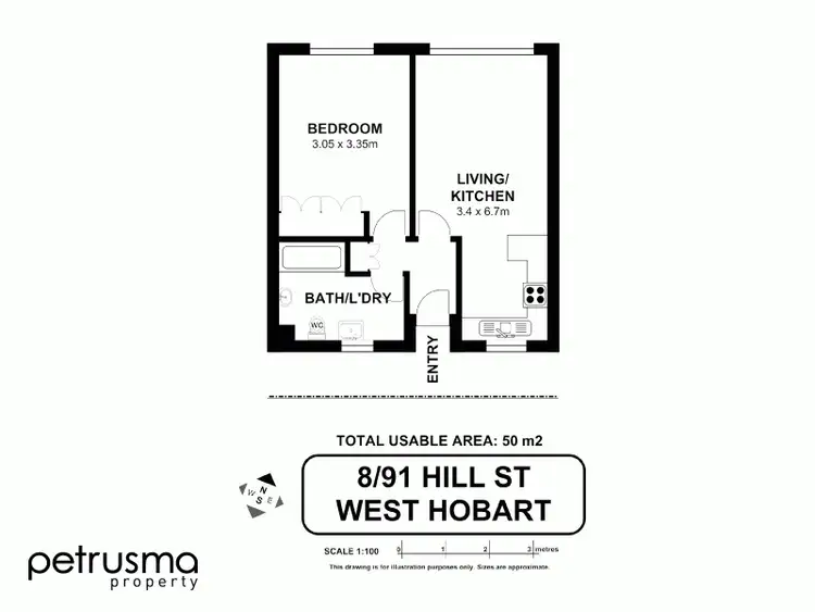 Floorplan of Homely unit listing, 8/91 Hill Street, West Hobart TAS 7000