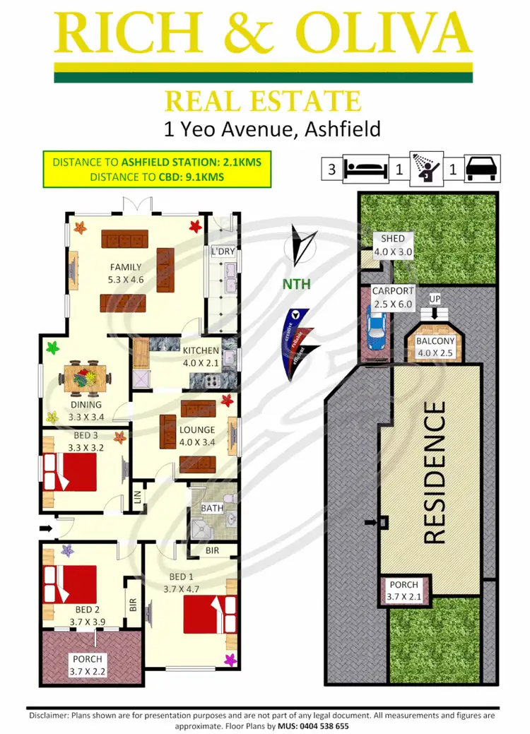 Floorplan of Homely house listing, 1 Yeo Avenue, Ashfield NSW 2131