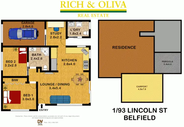 Floorplan of Homely villa listing, 1/93 Lincoln Street, Belfield NSW 2191
