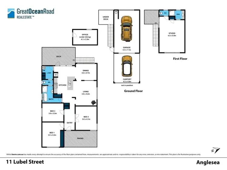 Floorplan of Homely house listing, 11 Lubel Street, Anglesea VIC 3230