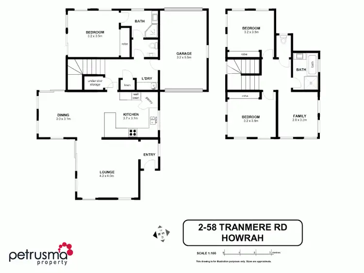 Floorplan of Homely townhouse listing, 2/58 Tranmere Road, Howrah TAS 7018