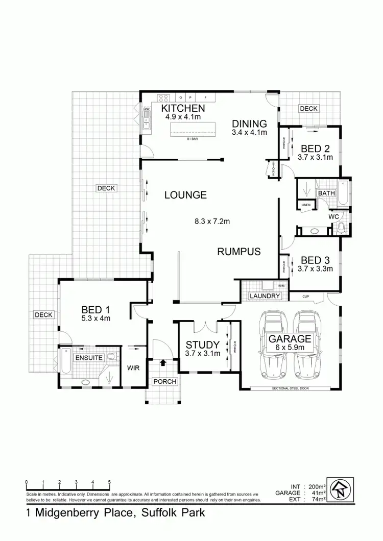 Floorplan of Homely house listing, 1 Midgenberry Place, Suffolk Park NSW 2481