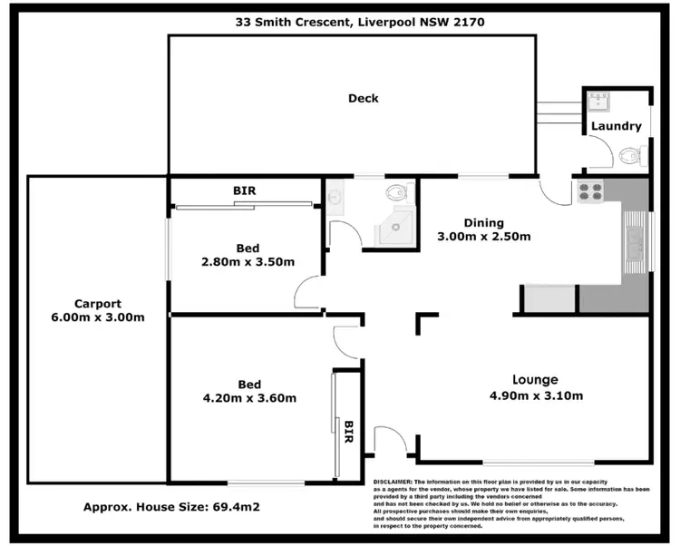 Floorplan of Homely house listing, 33 Smith Crescent, Liverpool NSW 2170