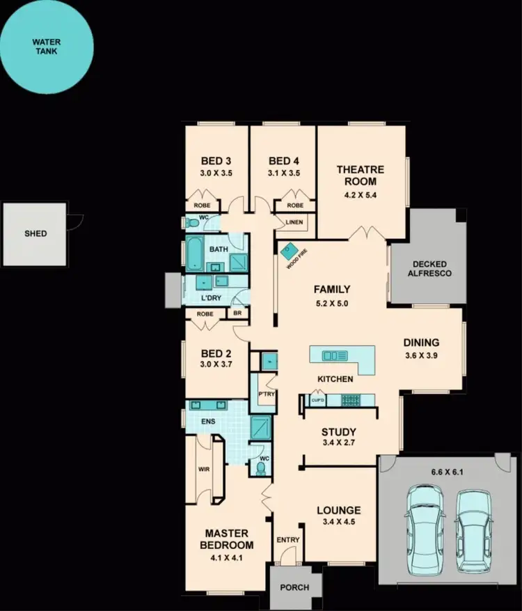 Floorplan of Homely house listing, 13-15 Scarlett St, Avenel VIC 3664