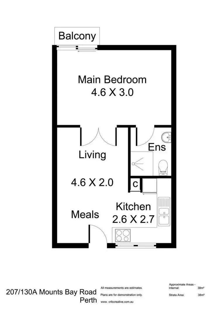 Floorplan of Homely apartment listing, 207/130A Mounts Bay Road, Perth WA 6000