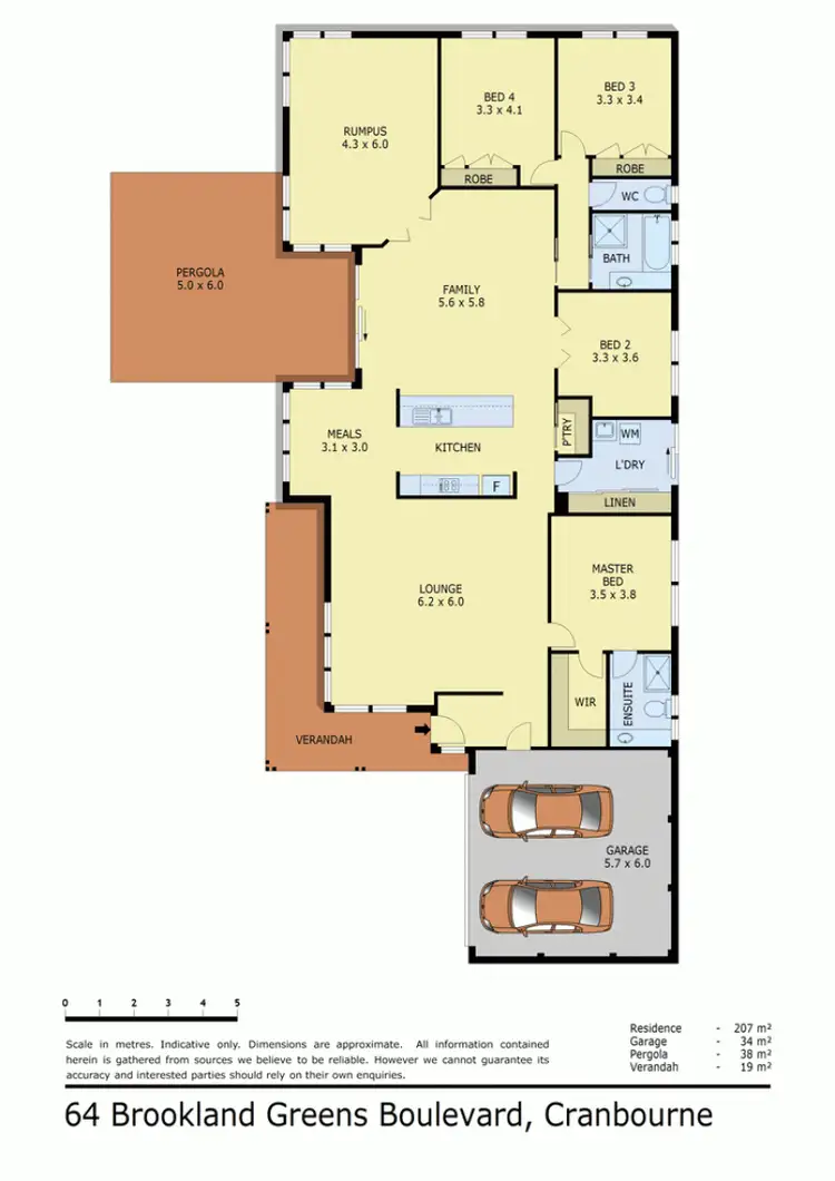 Floorplan of Homely house listing, 64 BROOKLAND GREENS BOULEVARD, Cranbourne VIC 3977
