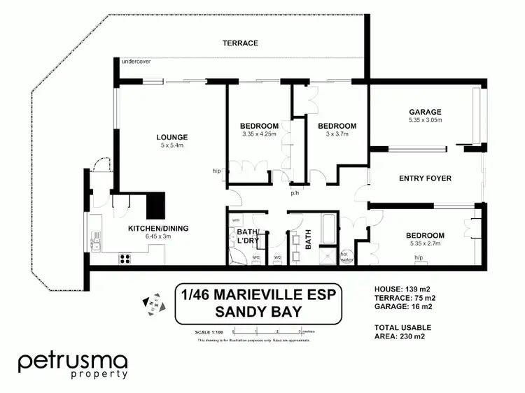 Floorplan of Homely apartment listing, 1/46 Marieville Esplanade, Sandy Bay TAS 7005