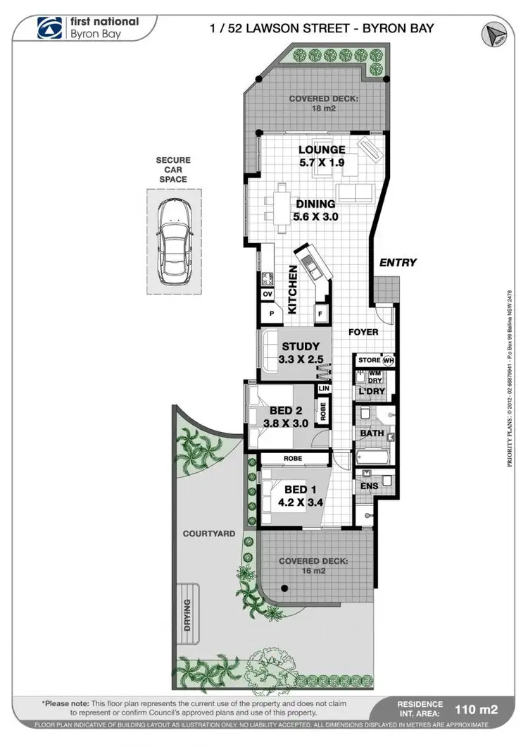 Floorplan of Homely unit listing, 1/52 Lawson Street, Byron Bay NSW 2481