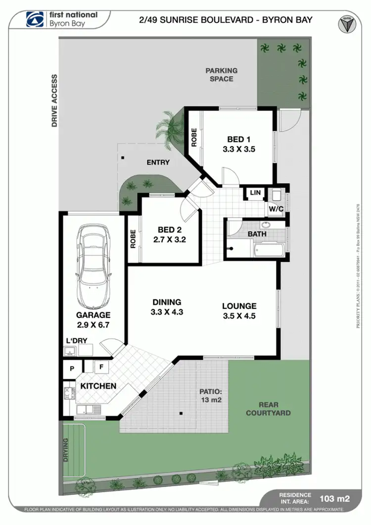 Floorplan of Homely semi-detached listing, 2/49 Sunrise Boulevarde, Byron Bay NSW 2481