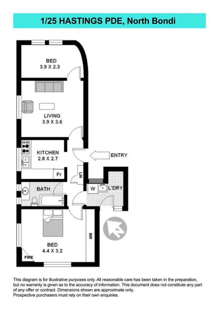 Floorplan of Homely unit listing, 1/25 Hastings Parade, Bondi NSW 2026