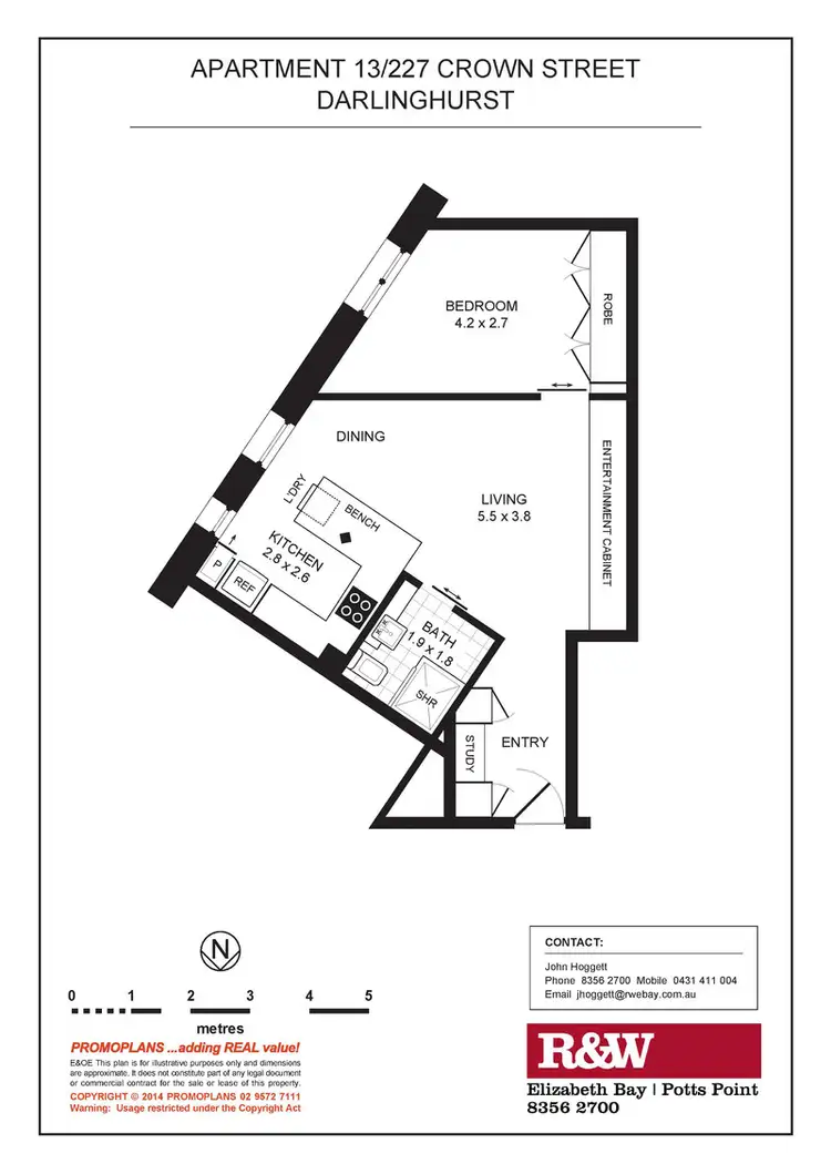 Floorplan of Homely apartment listing, 13/227 Crown Street, Darlinghurst NSW 2010
