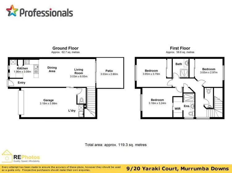 Floorplan of Homely townhouse listing, 9/20 Yaraki Court, Murrumba Downs QLD 4503