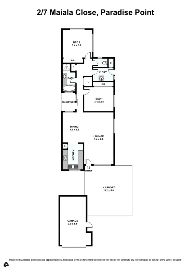 Floorplan of Homely unit listing, 2/7 Maiala Close, Paradise Point QLD 4216