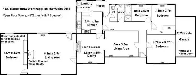 Floorplan of Homely rural property listing, 1120 Korumburra-Wonthaggi Road, Moyarra VIC 3951