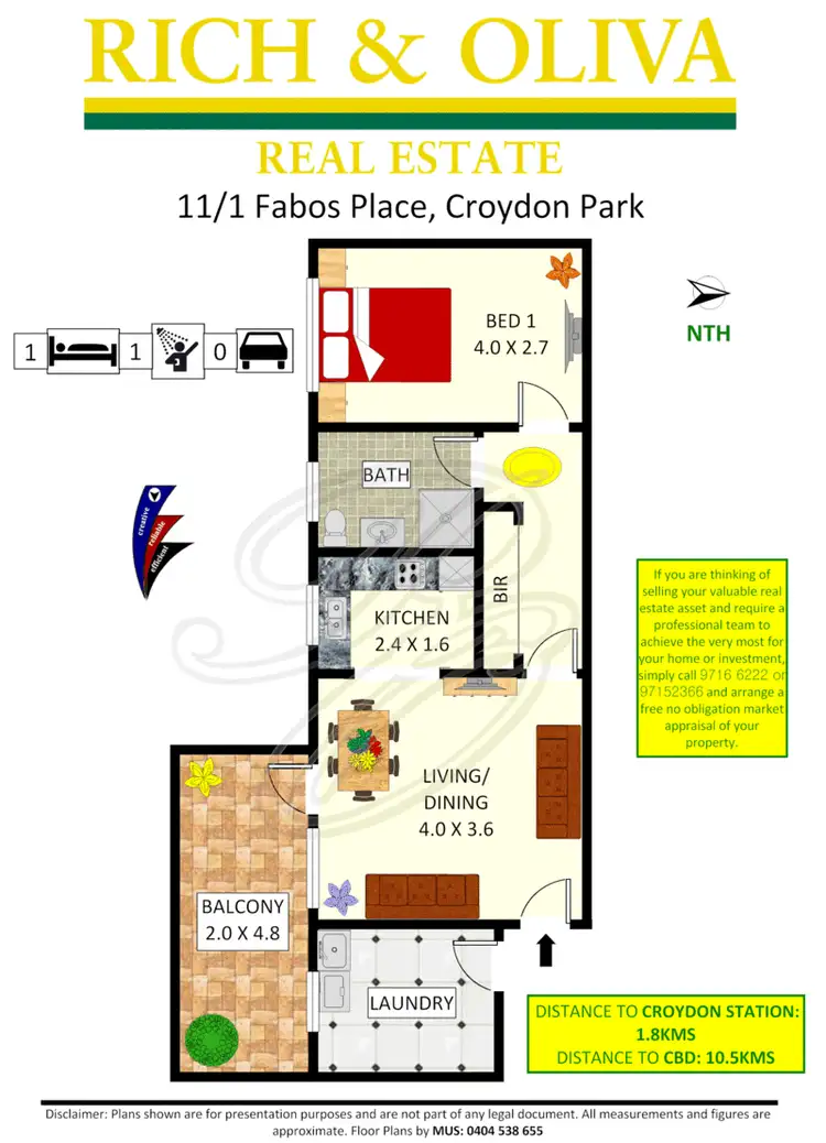 Floorplan of Homely unit listing, 11/1 Fabos Place, Croydon Park NSW 2133