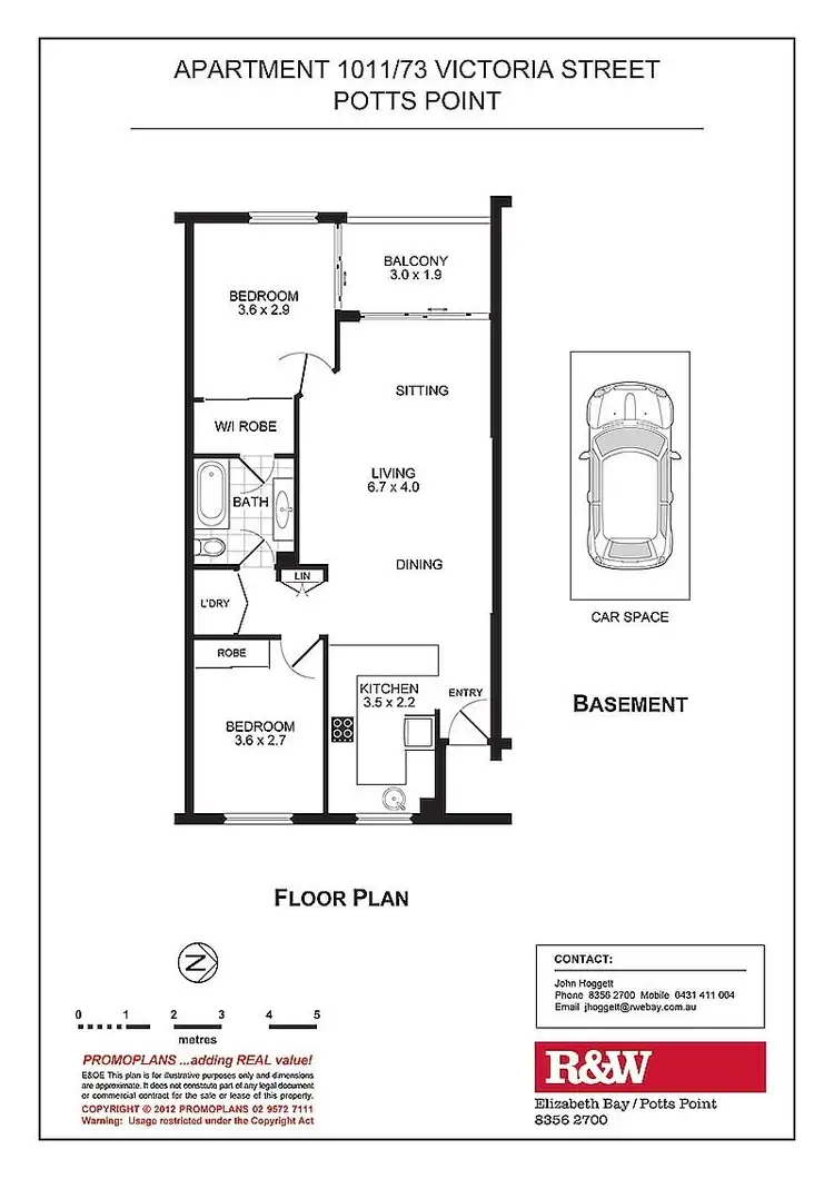 Floorplan of Homely apartment listing, 1011/73 Victoria Street, Potts Point NSW 2011