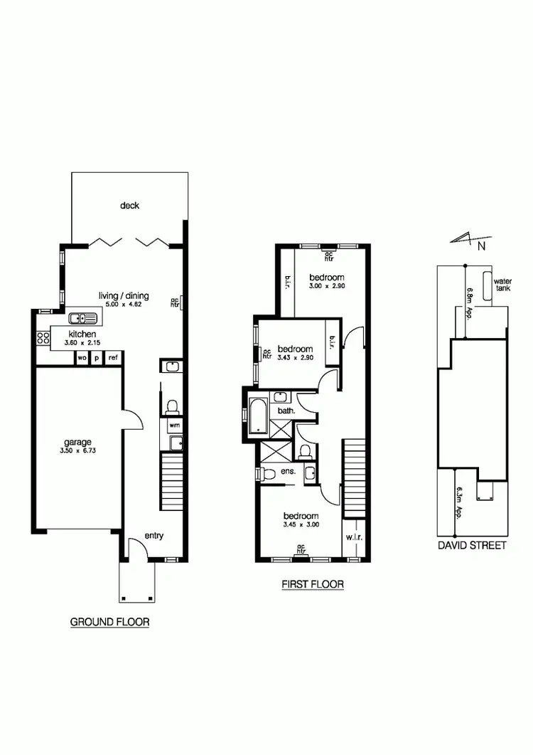 Floorplan of Homely townhouse listing, 1/8 David Street, Altona VIC 3018