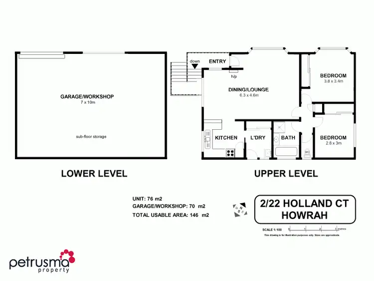 Floorplan of Homely villa listing, 2/22 Holland Court, Howrah TAS 7018