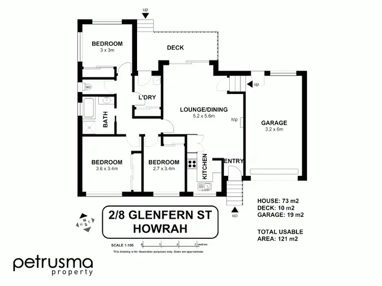 Floorplan of Homely unit listing, 2/8 Glenfern Street, Howrah TAS 7018