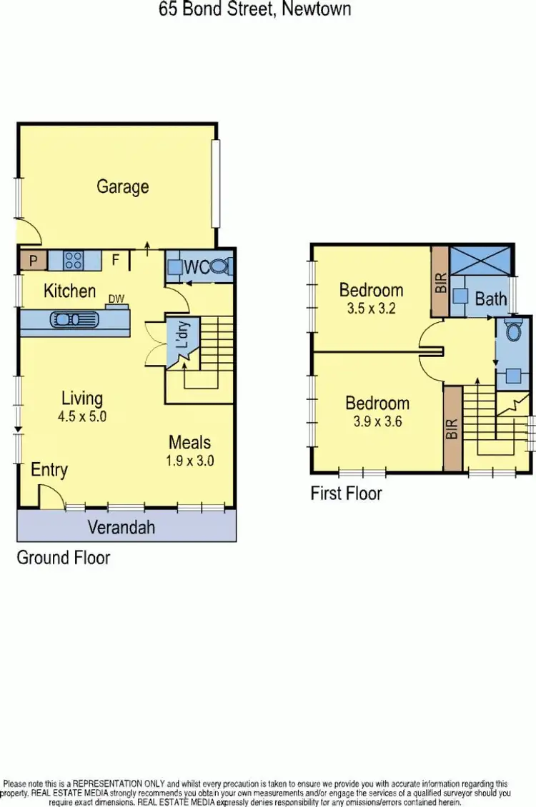 Floorplan of Homely townhouse listing, 65 Bond Street, Newtown VIC 3220