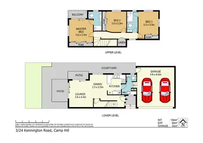 Floorplan of Homely townhouse listing, 3/24 Kennington Road, Camp Hill QLD 4152