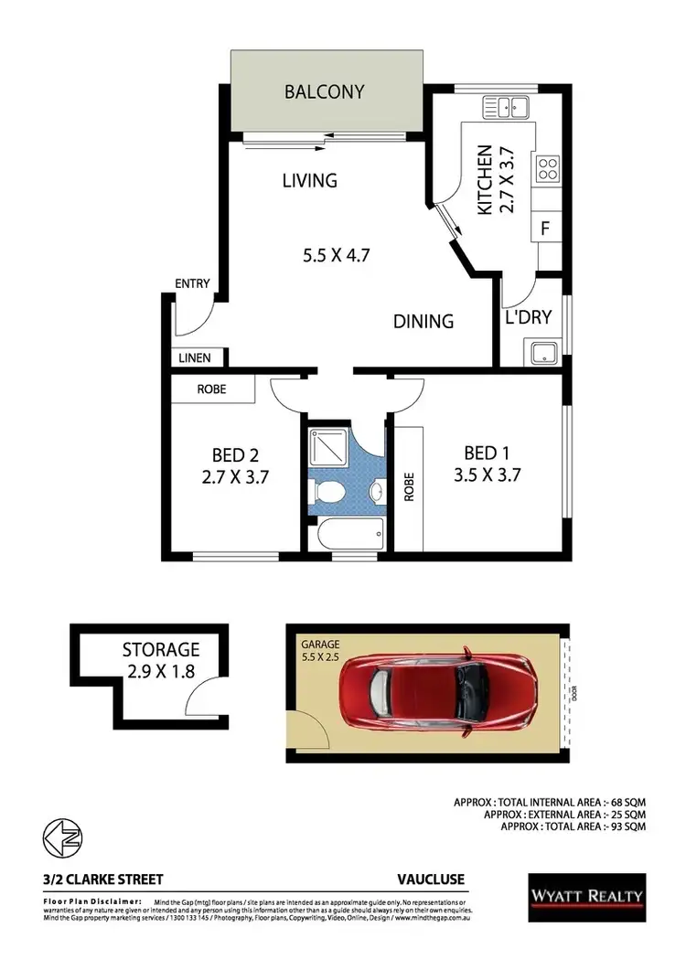 Floorplan of Homely apartment listing, 3/2 Clarke Street, Vaucluse NSW 2030
