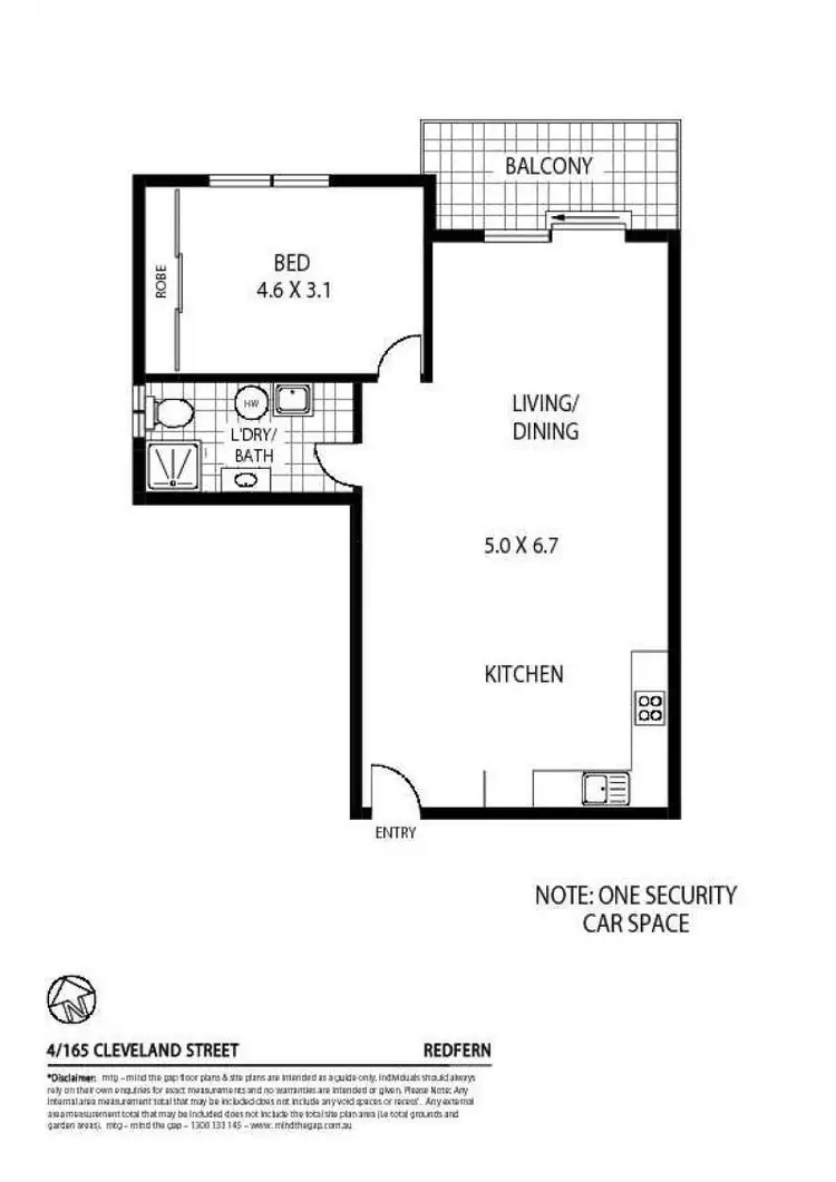 Floorplan of Homely apartment listing, Unit 4/165 Cleveland Street, Redfern NSW 2016
