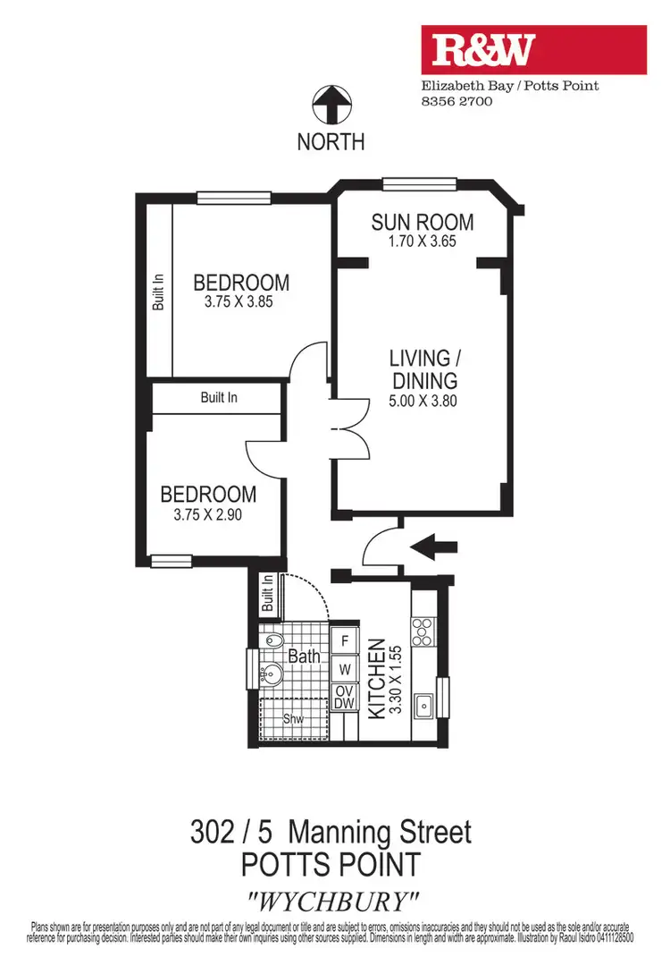Floorplan of Homely apartment listing, 302/5 Manning Street, Potts Point NSW 2011
