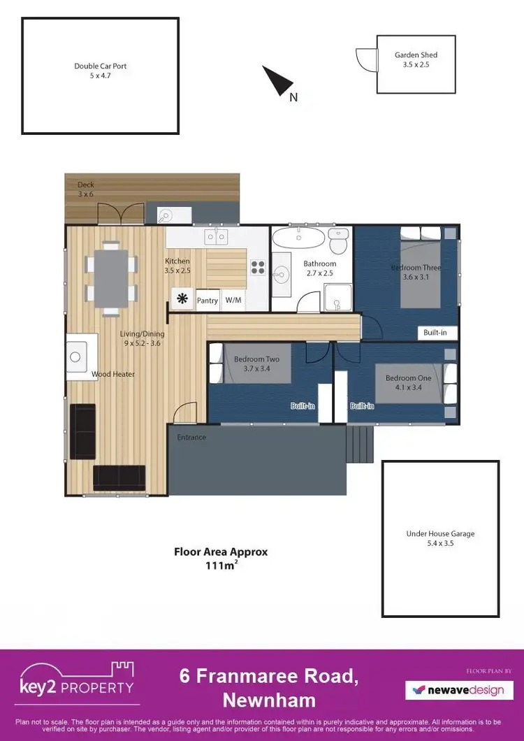 Floorplan of Homely house listing, 6 Franmaree Road, Newnham TAS 7248