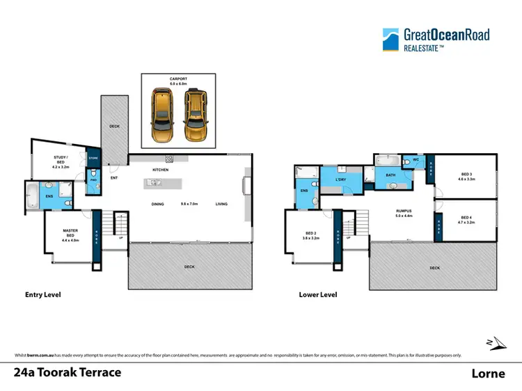 Floorplan of Homely house listing, 24A Toorak Terrace, Lorne VIC 3232