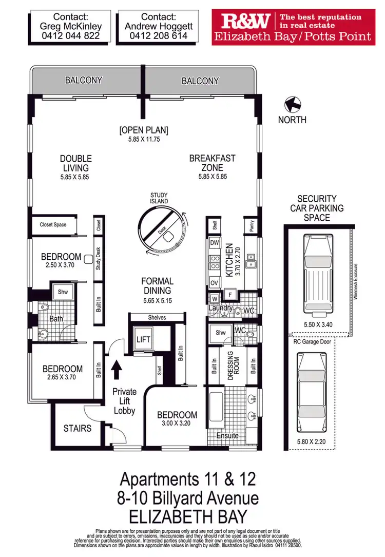 Floorplan of Homely apartment listing, 11 and 12/8-10 Billyard Avenue, Elizabeth Bay NSW 2011
