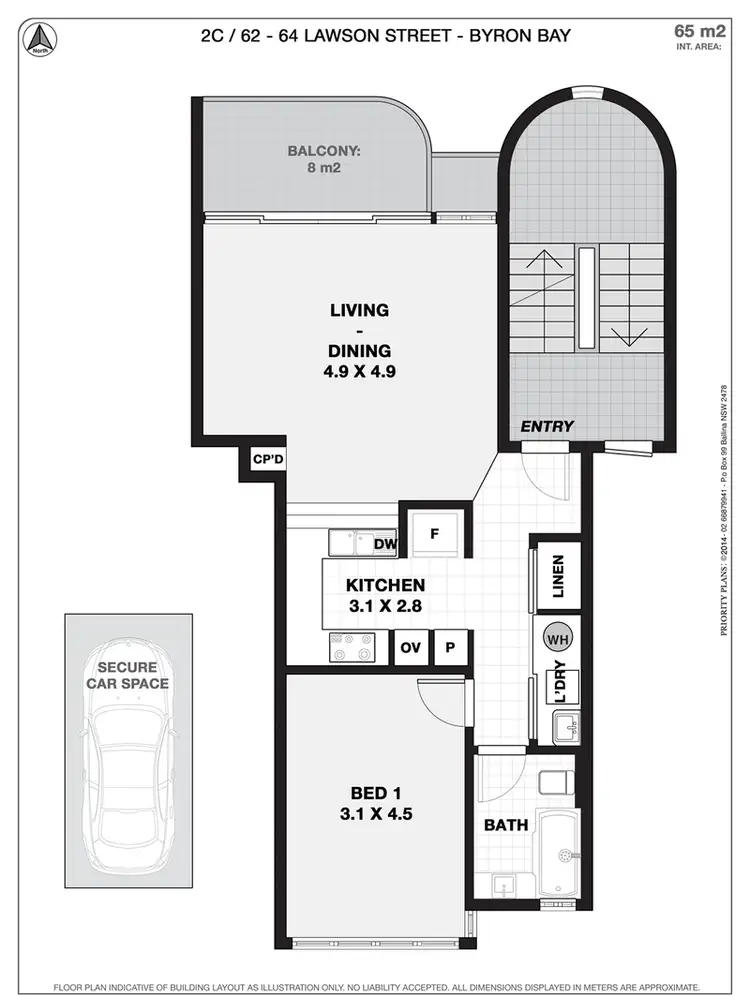 Floorplan of Homely unit listing, C2/62-64 Lawson Street, Byron Bay NSW 2481