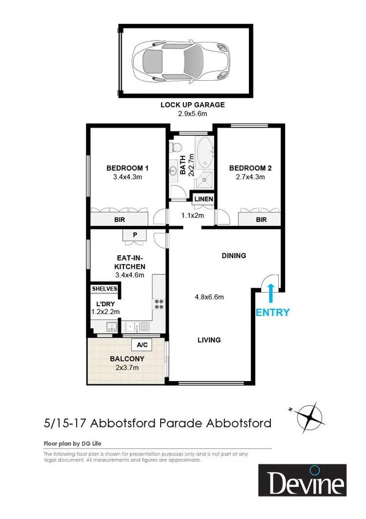 Floorplan of Homely apartment listing, 5/15-17 Abbotsford Parade, Abbotsford NSW 2046