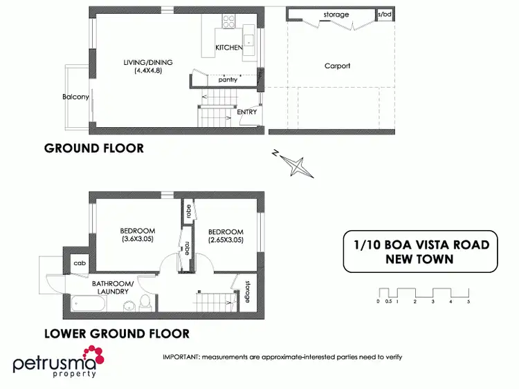 Floorplan of Homely unit listing, 1/10 Boa Vista Road, New Town TAS 7008