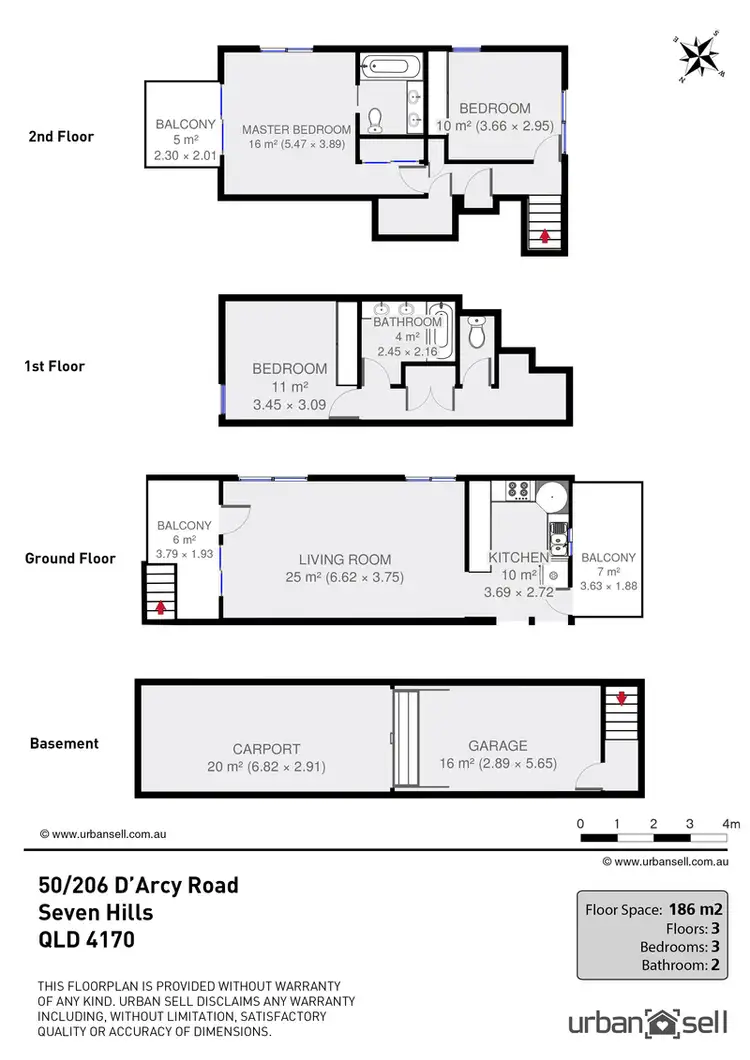Floorplan of Homely townhouse listing, 50/206 D'arcy Road, Seven Hills QLD 4170