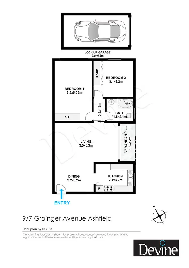 Floorplan of Homely apartment listing, 9/7 Grainger Avenue, Ashfield NSW 2131