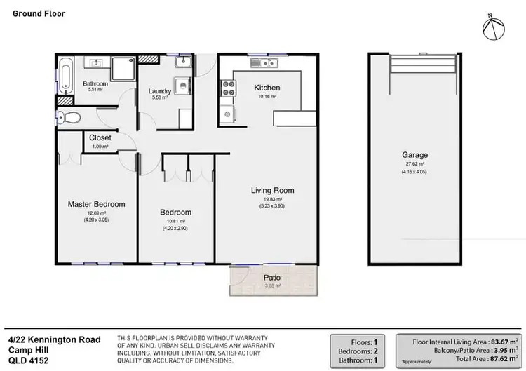 Floorplan of Homely unit listing, 4/22 Kennington Road, Camp Hill QLD 4152