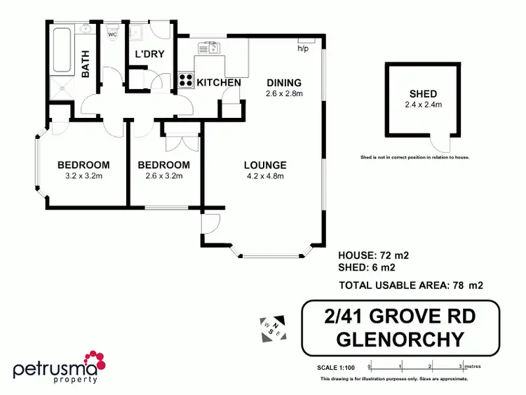 Floorplan of Homely villa listing, 2/41 Grove Road, Glenorchy TAS 7010