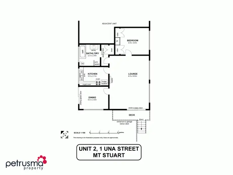 Floorplan of Homely unit listing, 2/1 Una Street, Mount Stuart TAS 7000
