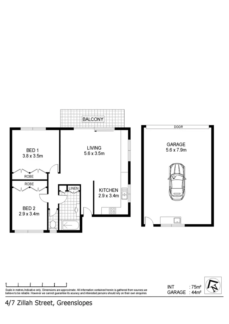 Floorplan of Homely unit listing, 4/7 Zillah Street, Greenslopes QLD 4120