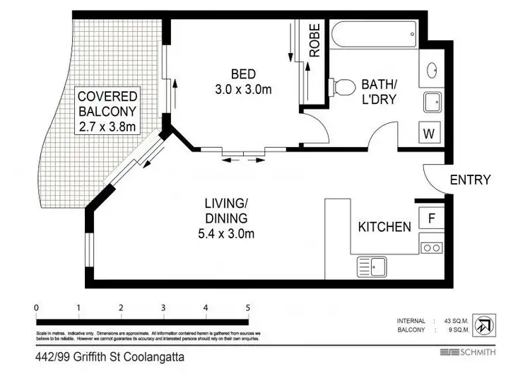 Floorplan of Homely unit listing, 442/99 Griffith Street, Coolangatta QLD 4225